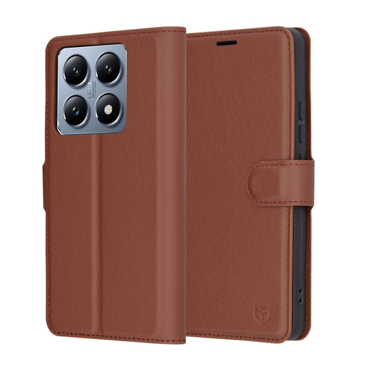Funda para Xiaomi 14T Pro, Techsuit, Leather Folio, Marrón