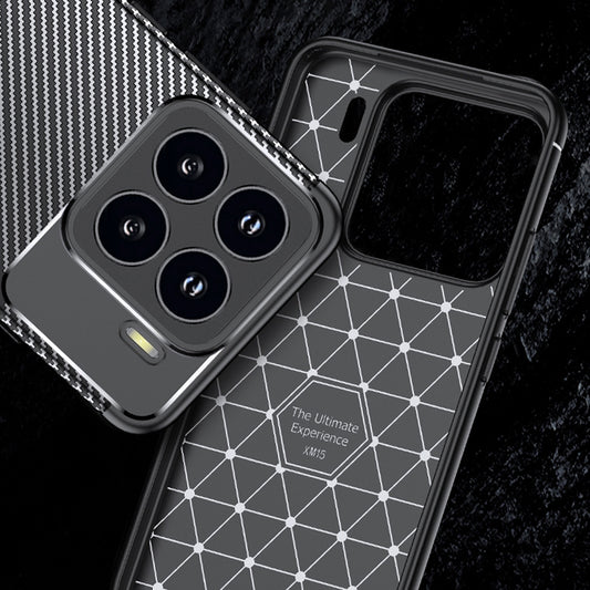 Funda para Xiaomi 15 Pro, Techsuit, Fibra de Carbon, Negra