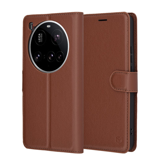 Funda para Xiaomi 15 Ultra, Techsuit, Leather Folio, Marrón