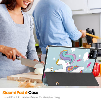 Funda para Xiaomi Pad 6 / 6 Pro, Techsuit, FoldPro Unicorn, Multicolor
