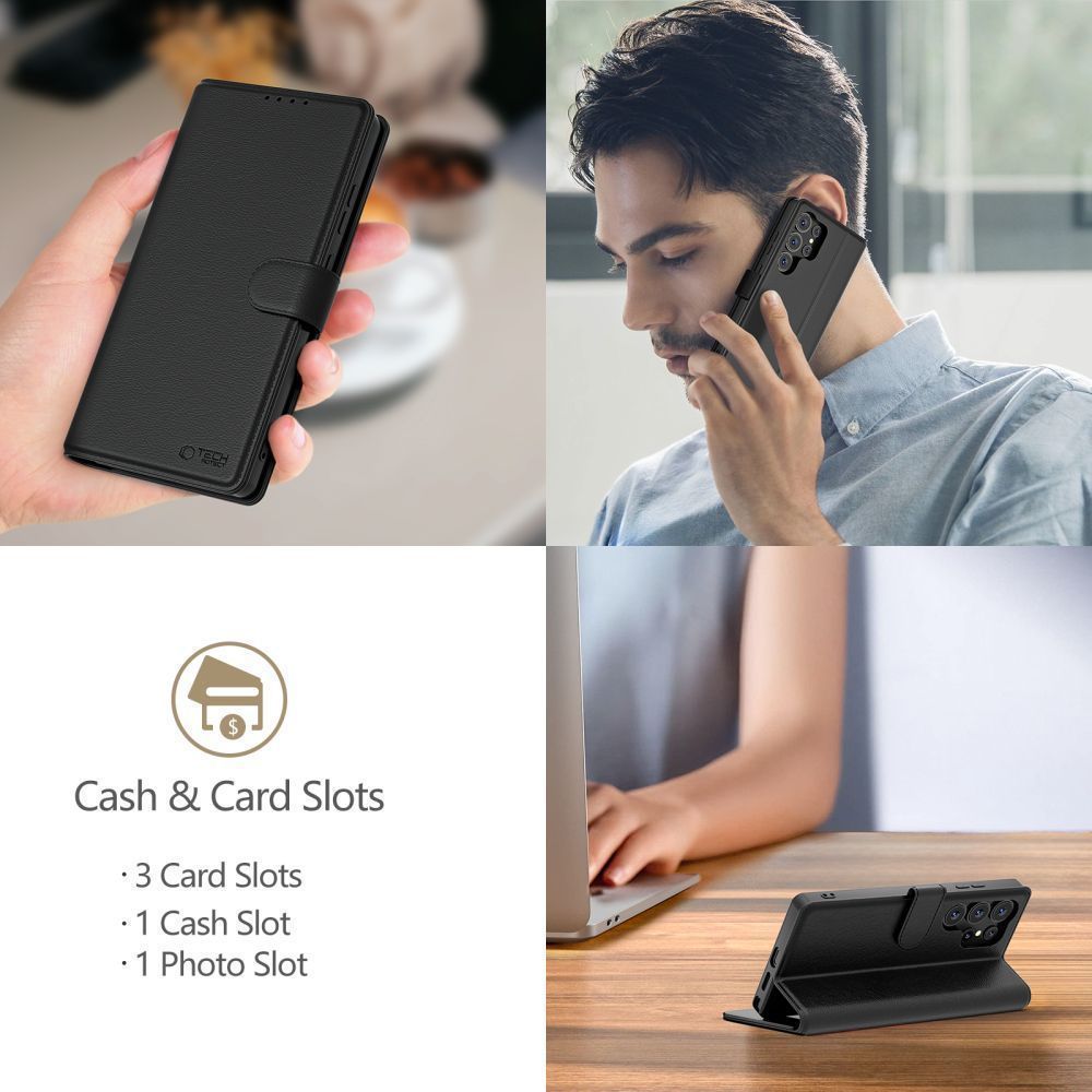 Funda para Xiaomi Poco F8 Ultra, Tech-Protect, Wallet, Negra