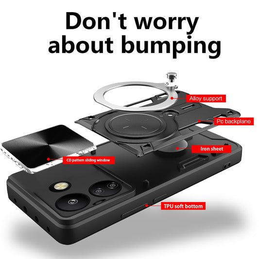 Funda para Xiaomi Poco C65 / Redmi 13C, Techsuit, CamGuard Pro, Negra