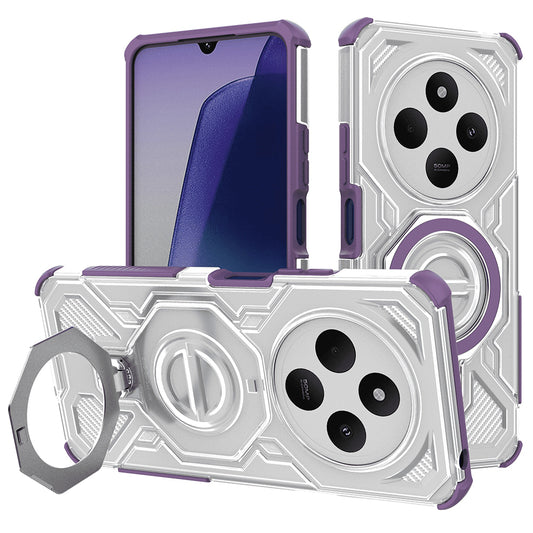 Funda para Xiaomi Poco C75 / Redmi 14C, Techsuit, Carbon Shield Pro, Morado