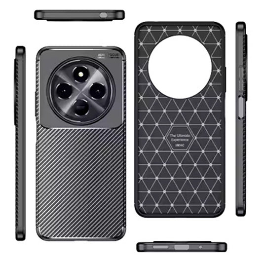 Funda para Xiaomi Poco C75 / Redmi 14C, Techsuit, Fibra de Carbon, Negra