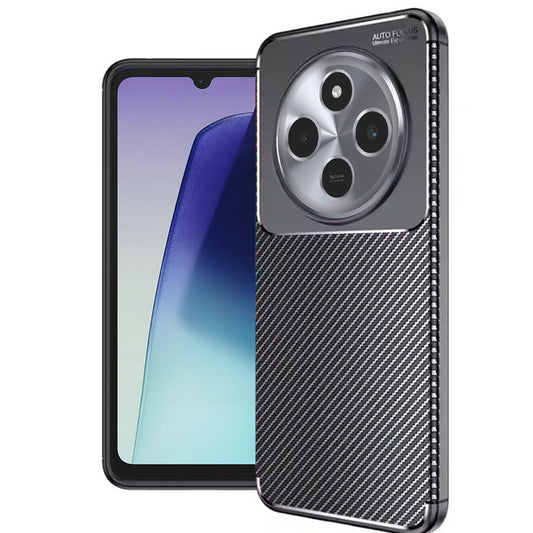 Funda para Xiaomi Poco C75 / Redmi 14C, Techsuit, Fibra de Carbon, Negra