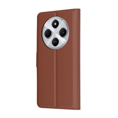 Funda para Xiaomi Poco C75 / Redmi 14C, Techsuit, Folio de cuero, Marrón