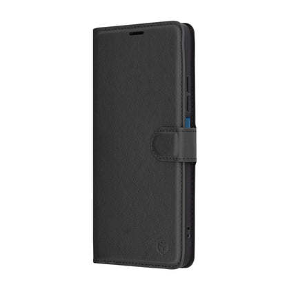 Funda para Xiaomi Poco C75 / Redmi 14C, Techsuit, Folio de cuero, Negra