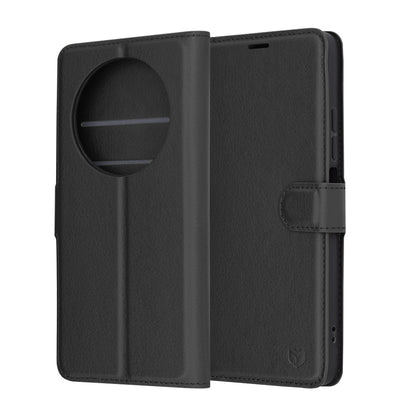 Funda para Xiaomi Poco C75 / Redmi 14C, Techsuit, Folio de cuero, Negra