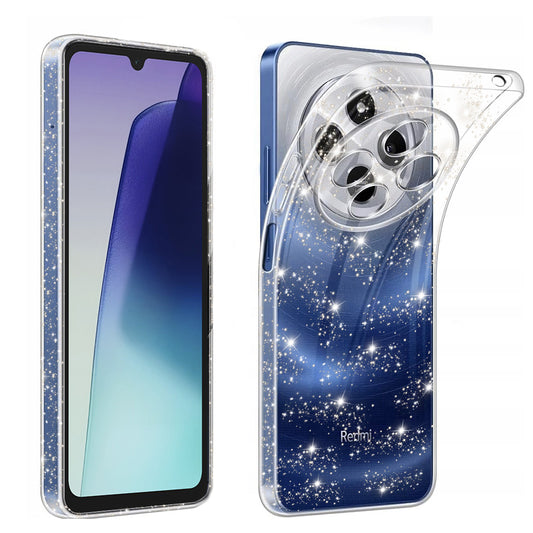 Funda para Xiaomi Poco C75 / Redmi 14C, Techsuit, SparkleSkin, Transparente