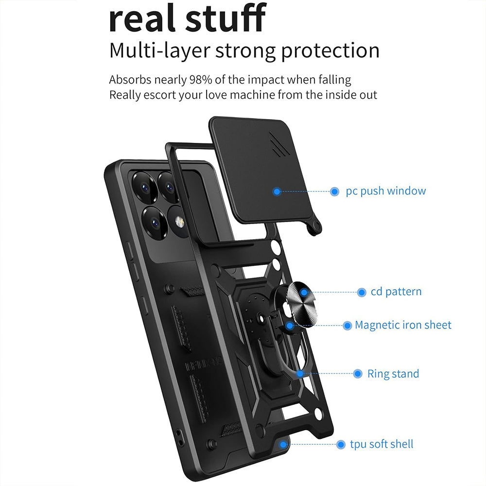Funda para Xiaomi Poco F6 Pro, Techsuit, CamShield, Rosa