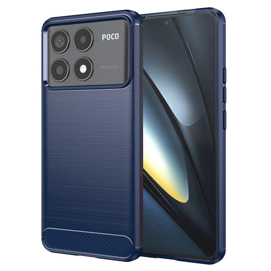 Funda para Xiaomi Poco F6 Pro, Techsuit, Carbono, Azul