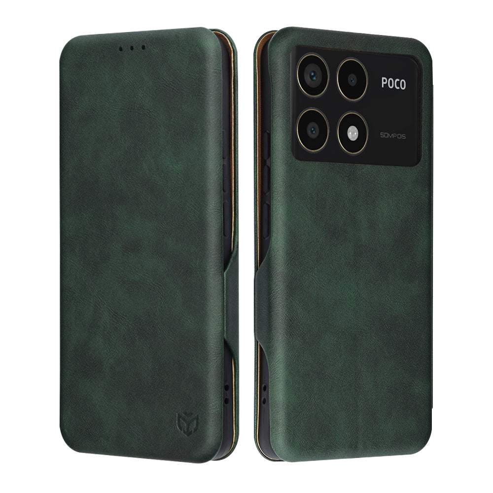 Funda para Xiaomi Poco F6 Pro, Techsuit, Safe Wallet Plus, Verde