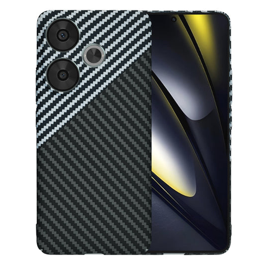 Funda para Xiaomi Poco F6, Techsuit, Carbonite FiberShell, Negra Gris