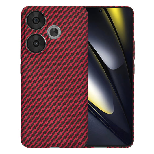 Funda para Xiaomi Poco F6, Techsuit, Carbonite FiberShell, Roja
