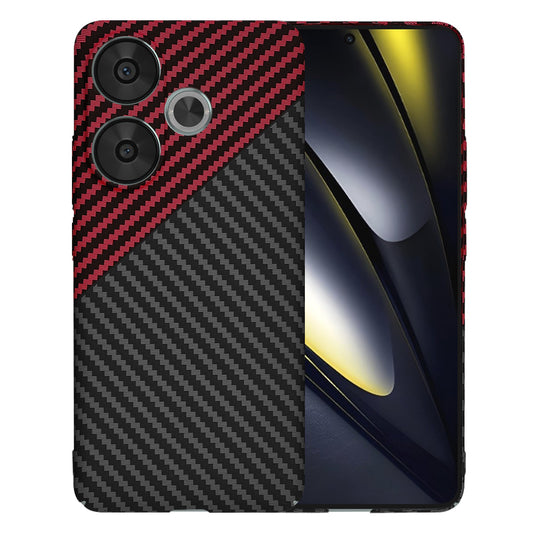 Funda para Xiaomi Poco F6, Techsuit, Carbonite FiberShell, Negra Roja