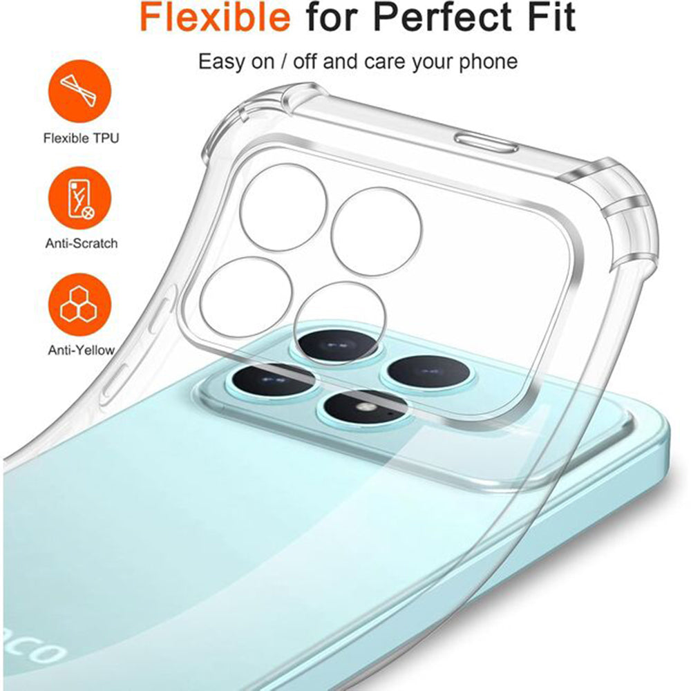 Funda para Xiaomi Poco F8 Ultra, Techsuit, Shockproof Clear, Transparente