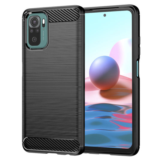 Funda para Xiaomi Poco M5s / Redmi Note 10S / Note 10, Techsuit, Carbono, Negra