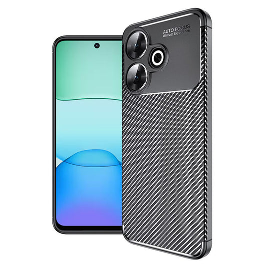 Funda para Xiaomi Poco M6 4G / Redmi 13, Techsuit, Fibra de Carbon, Negra