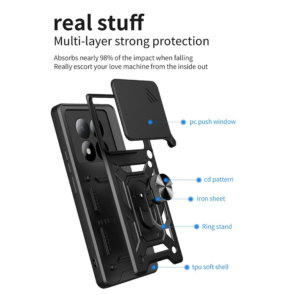 Funda para Xiaomi Poco M8 Pro / Redmi Note 15 Pro+ 5G, Techsuit, CamShield, Negra