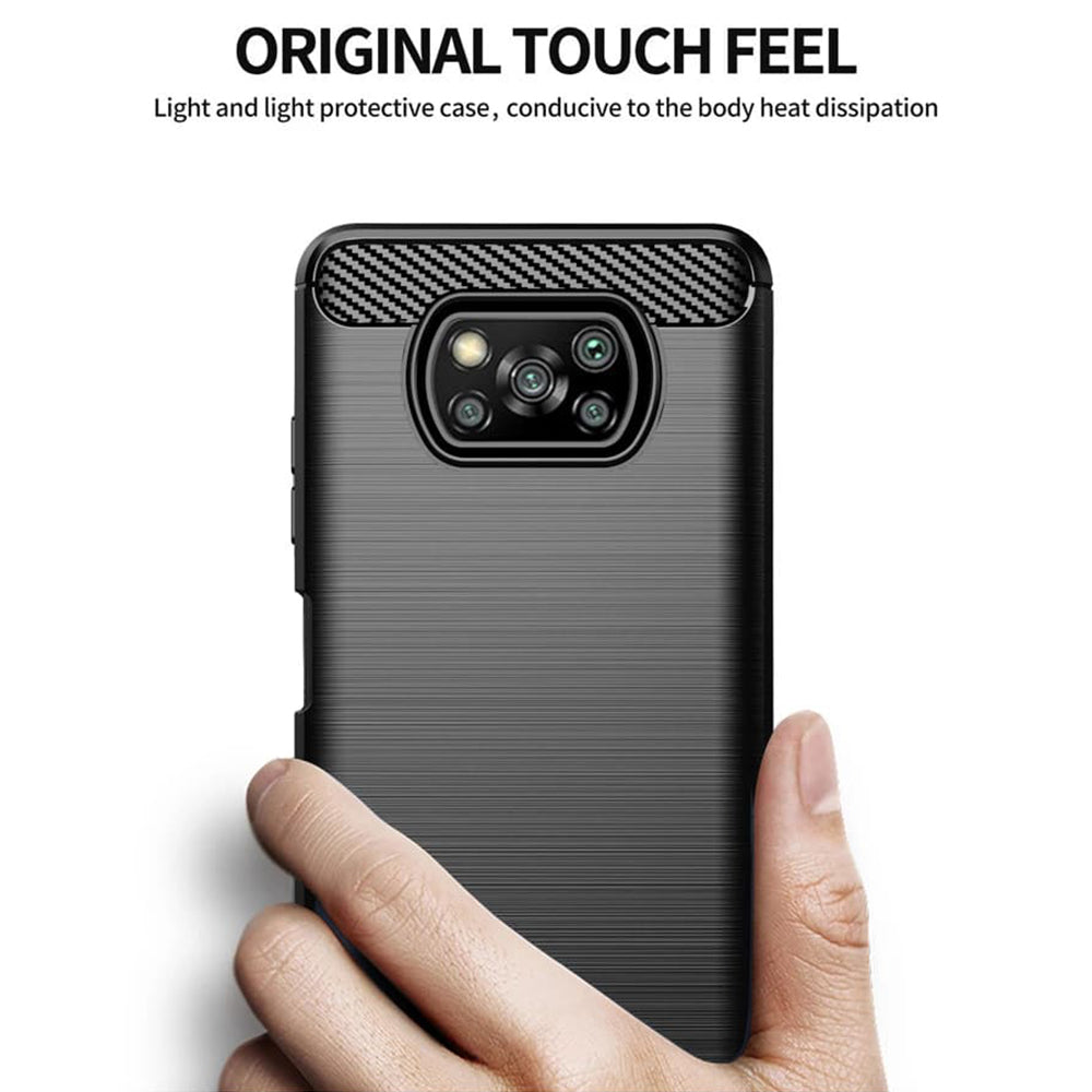 Funda para Xiaomi Poco X3 Pro / X3 NFC / X3, Techsuit, Carbono, Negra