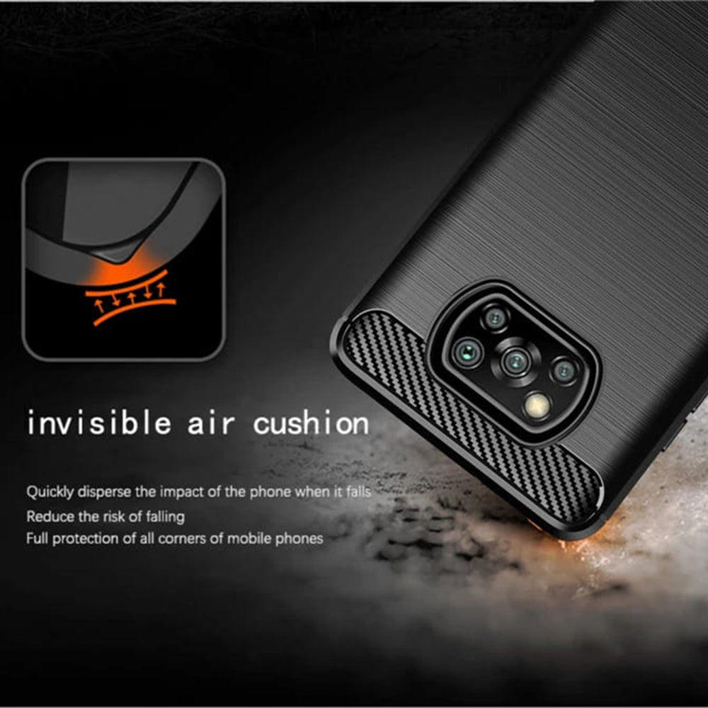 Funda para Xiaomi Poco X3 Pro / X3 NFC / X3, Techsuit, Carbono, Negra