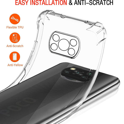 Funda para Xiaomi Poco X3 Pro / X3 NFC / X3, Techsuit, Antigolpes Transparente, Transparente