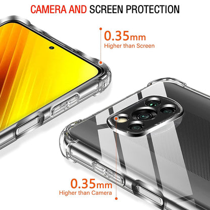 Funda para Xiaomi Poco X3 Pro / X3 NFC / X3, Techsuit, Antigolpes Transparente, Transparente