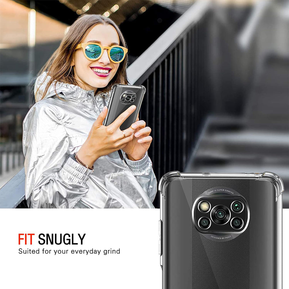 Funda para Xiaomi Poco X3 Pro / X3 NFC / X3, Techsuit, Antigolpes Transparente, Transparente