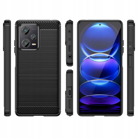 Funda para Xiaomi Poco X5 / Note 12 5G, Techsuit, Carbono, Negra