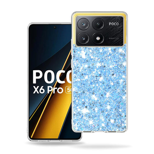 Funda para Xiaomi Poco X6 Pro, Techsuit, Brillo Centelleante, Azul