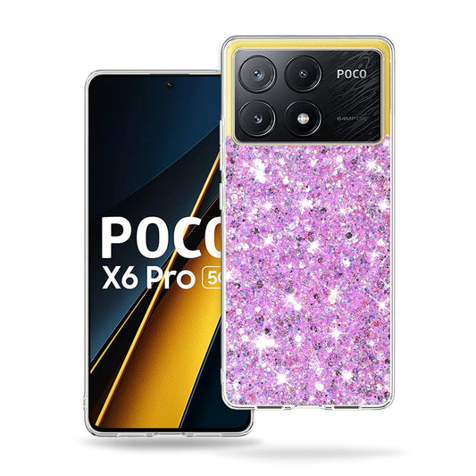 Funda para Xiaomi Poco X6 Pro, Techsuit, Brillo Centelleante, Magenta