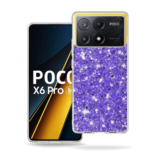 Funda para Xiaomi Poco X6 Pro, Techsuit, Brillo Centelleante, Morado