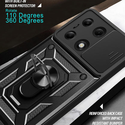 Funda para Xiaomi Poco X7 / Note 14 Pro 5G, Techsuit, CamShield, Negra
