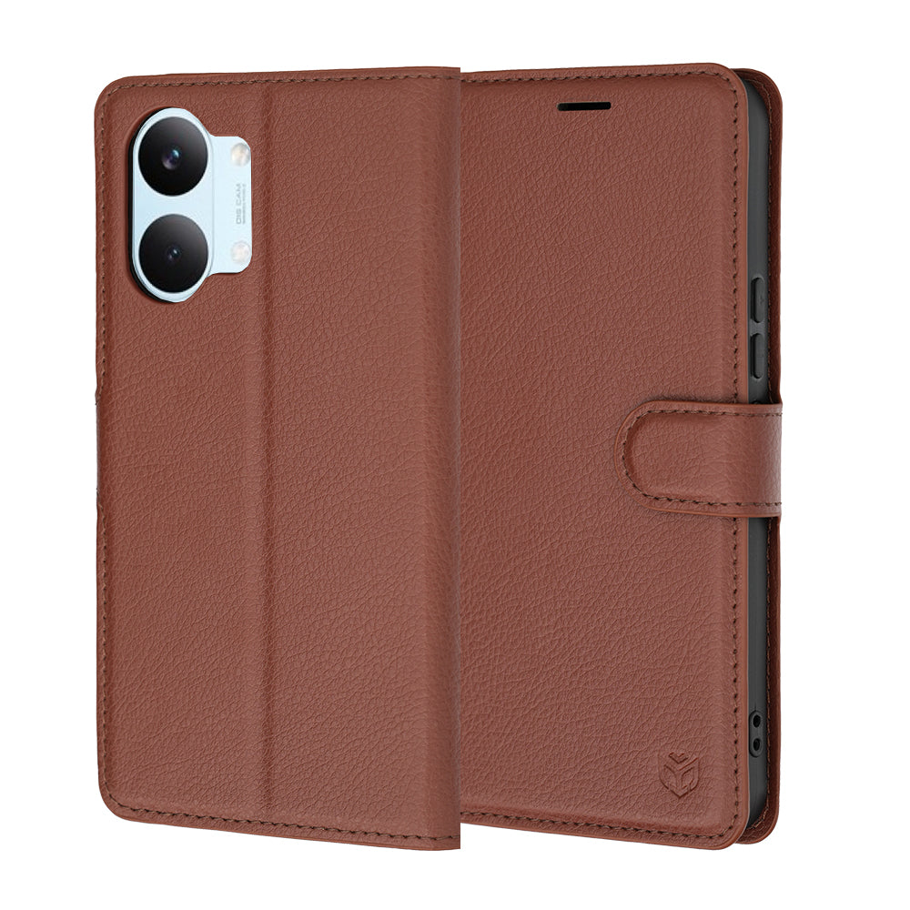Funda para Xiaomi Poco X8 Pro Max, Techsuit, Leather Folio, Marrón