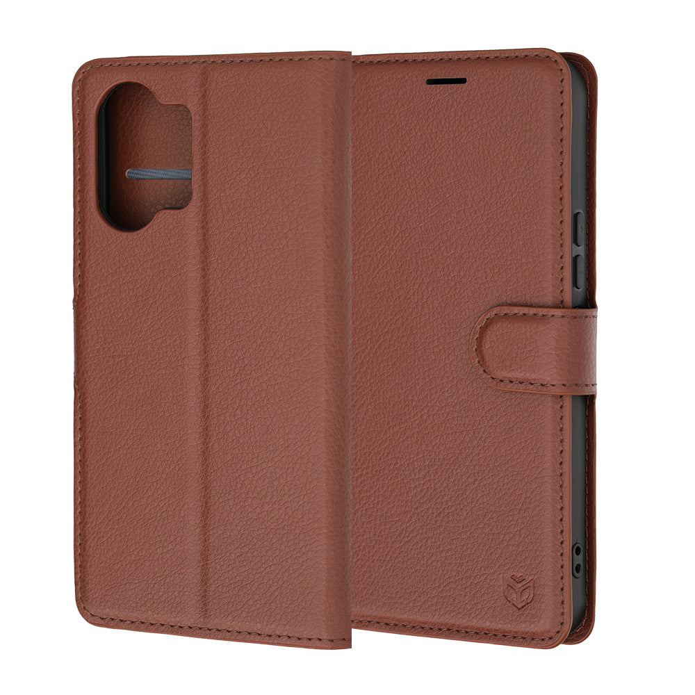 Funda para Xiaomi Poco X8 Pro Max, Techsuit, Leather Folio, Marrón