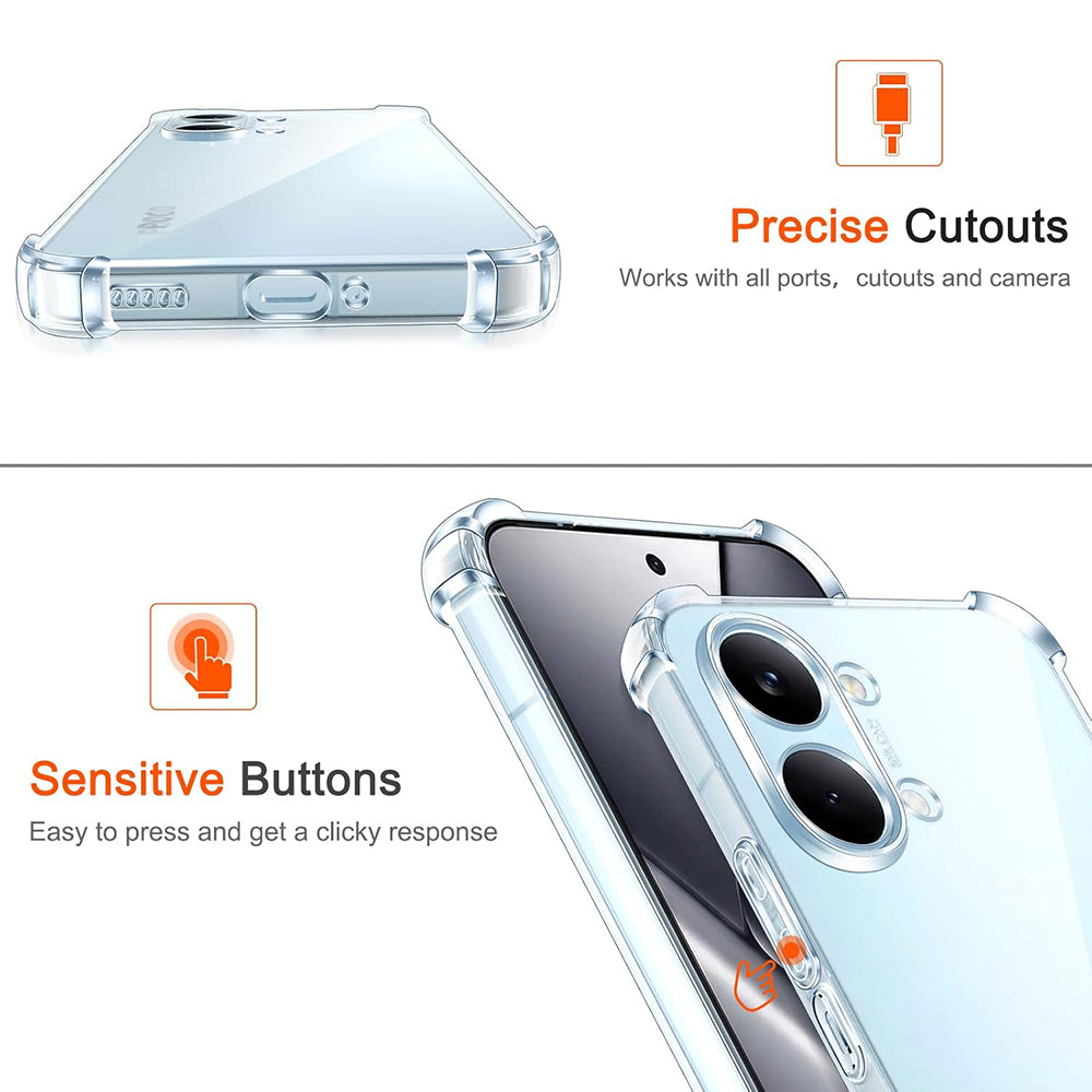 Funda para Xiaomi Poco X8 Pro Max, Techsuit, Shockproof Clear, Transparente