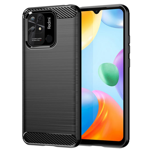 Funda para Xiaomi Redmi 10C, Techsuit, Carbono, Negra