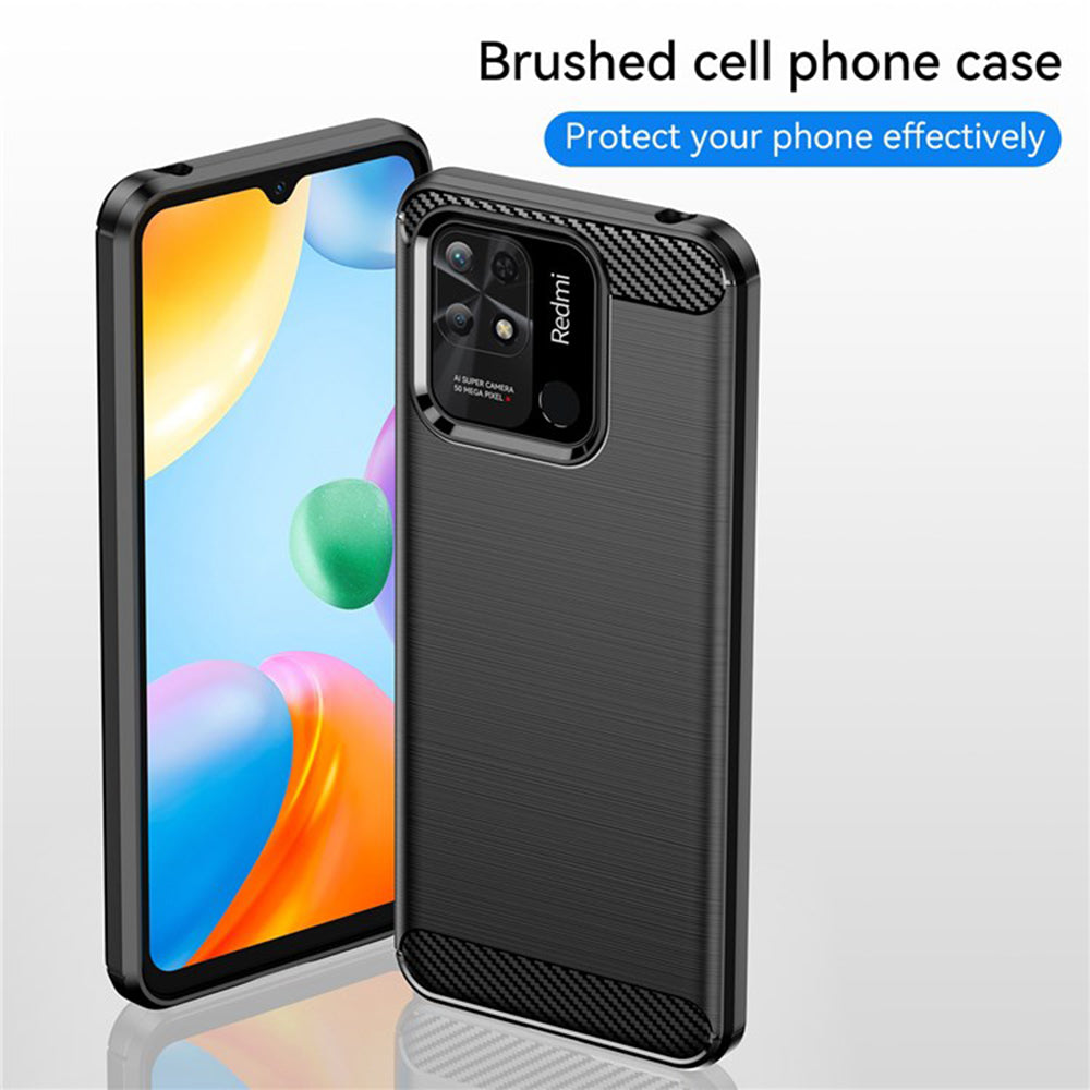 Funda para Xiaomi Redmi 10C, Techsuit, Carbono, Negra