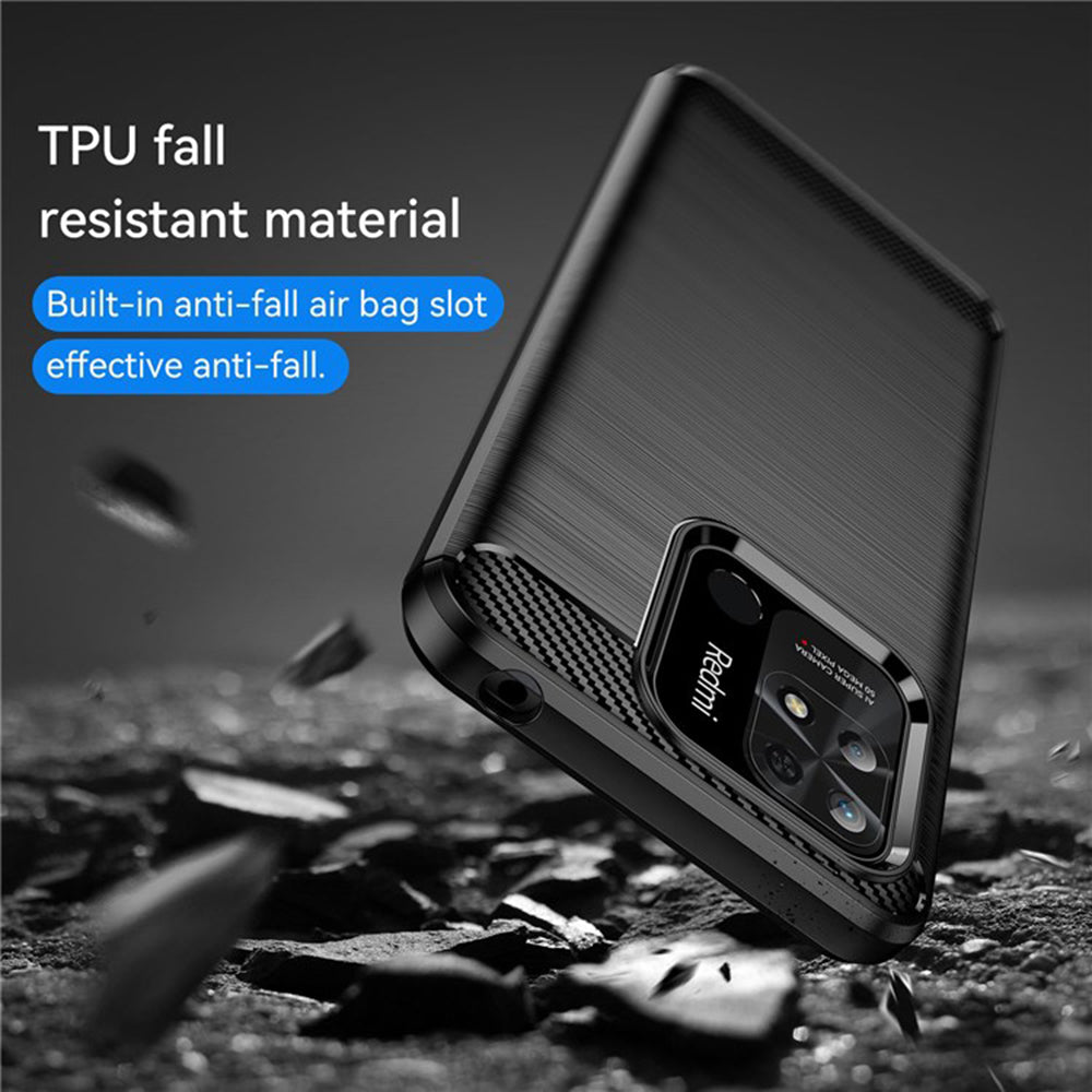 Funda para Xiaomi Redmi 10C, Techsuit, Carbono, Negra