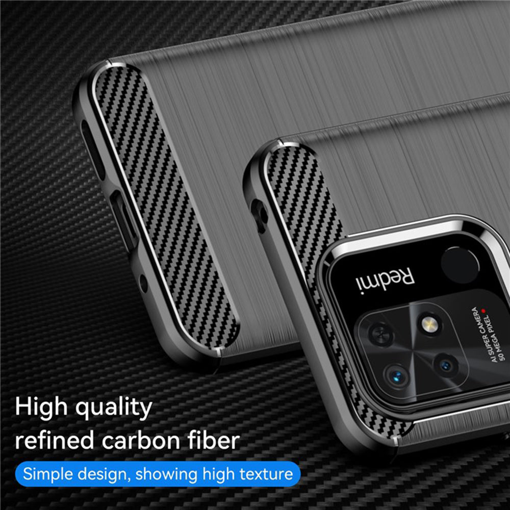 Funda para Xiaomi Redmi 10C, Techsuit, Carbono, Negra