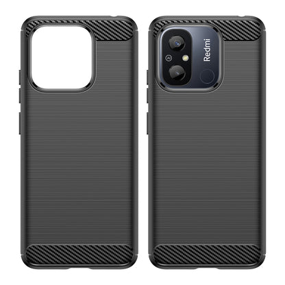 Funda para Xiaomi Redmi 12C, Techsuit, Carbono, Negra