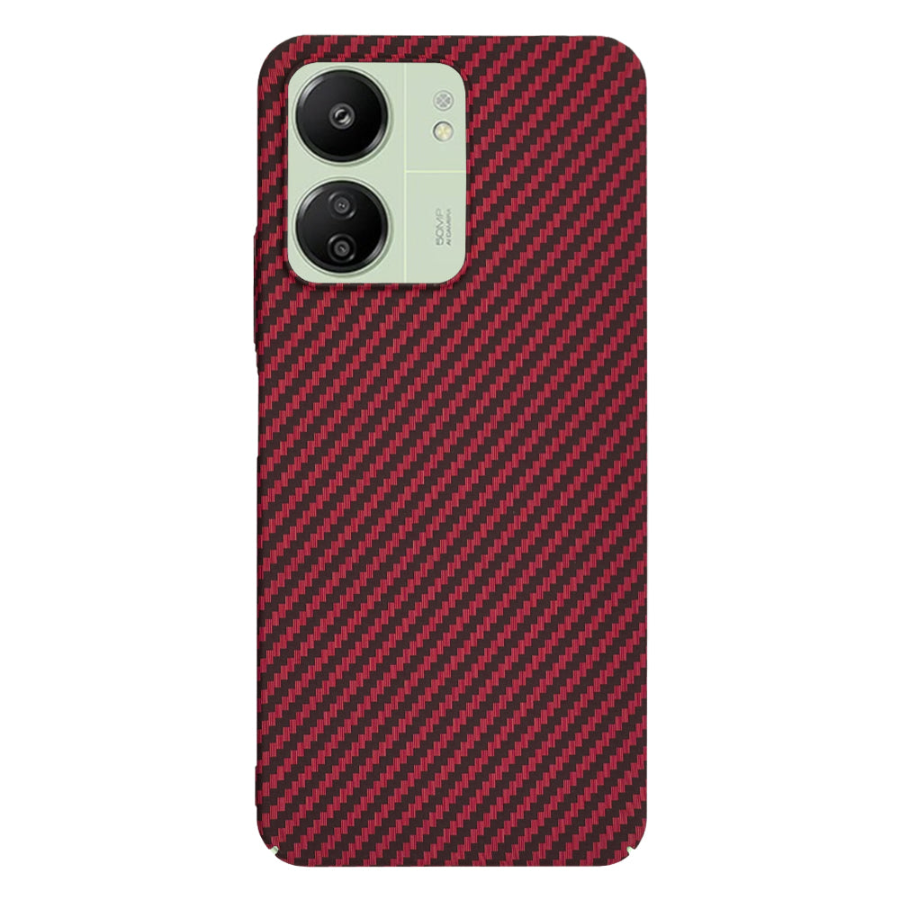 Funda para Xiaomi Redmi 13C 5G / 13C / Poco C65, Techsuit, Carbonite FiberShell, Roja
