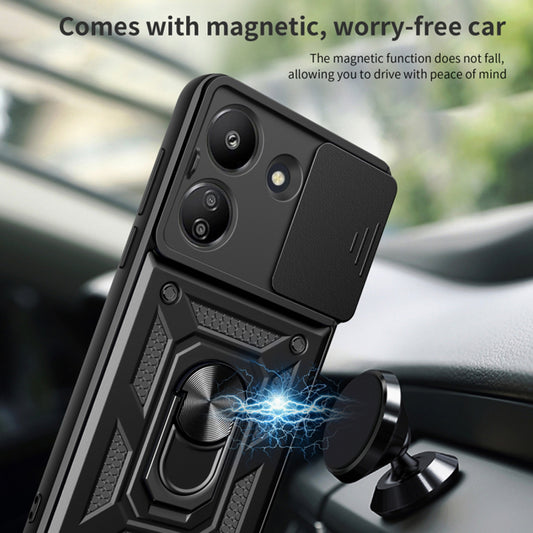 Funda para Xiaomi Redmi 13C 5G, Techsuit, CamShield, Negra