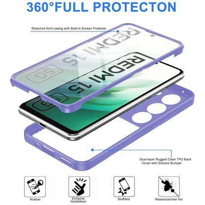 Funda para Xiaomi Redmi 15 5G / 15 4G, Techsuit, ColorVerse 360, Morado