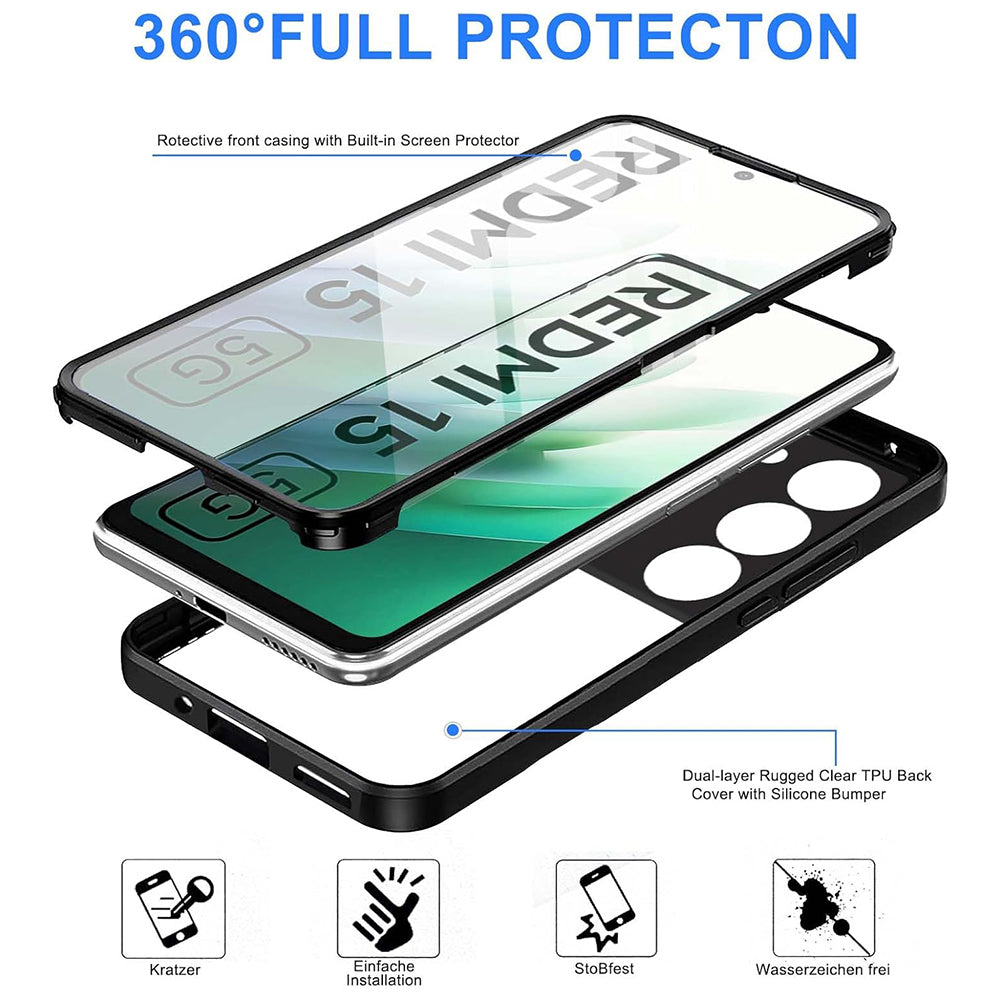 Funda para Xiaomi Redmi 15 5G / 15 4G, Techsuit, ColorVerse 360, Negra