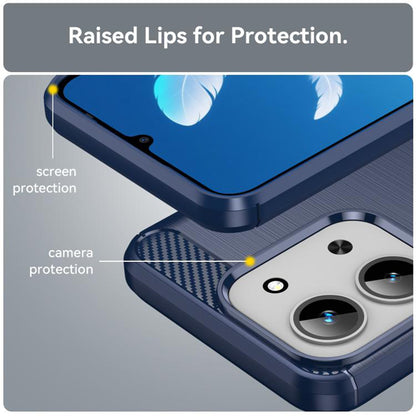 Funda para Xiaomi Redmi 15C 5G / 15C 4G, Techsuit, Carbono, Azul