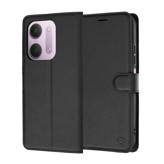 Funda para Xiaomi Redmi 17C 5G, Techsuit, Leather Folio, Negra