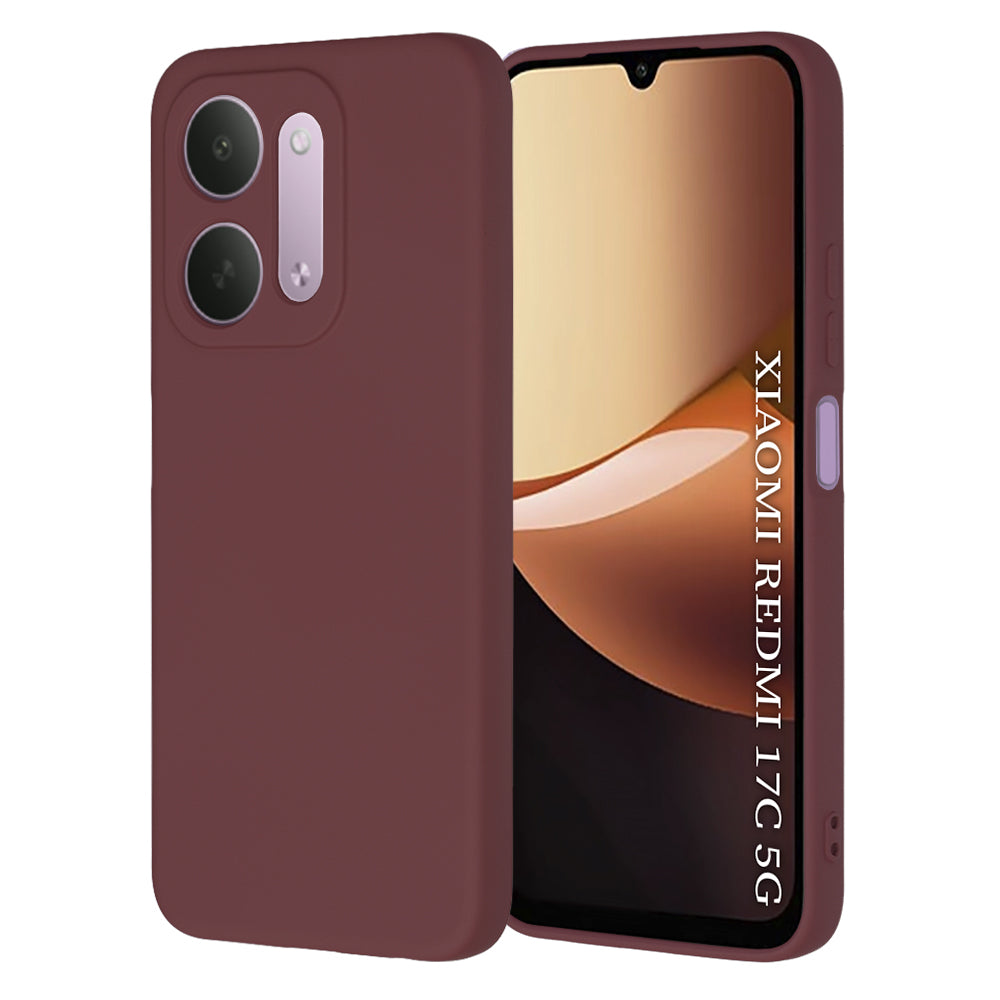 Funda para Xiaomi Redmi 17C 5G, Techsuit, SoftFlex, color burdeos