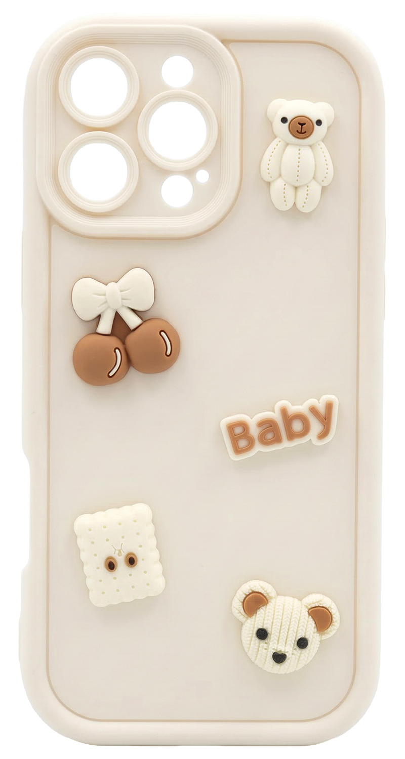 Funda para Xiaomi Redmi Note 15 Pro 5G, OEM, Ultra Trendy 3D Bear, Beige