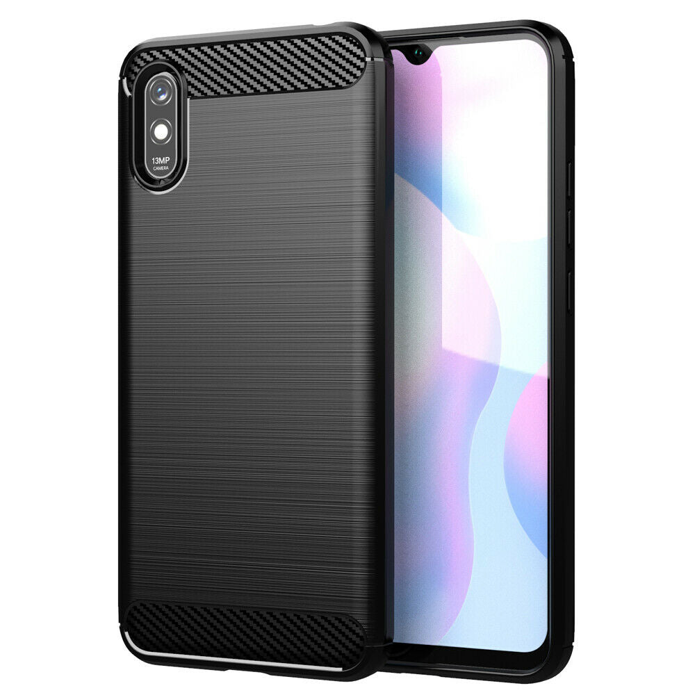 Funda para Xiaomi Redmi 9AT / 9A, Techsuit, Carbono, Negra